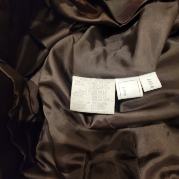 Lauren Taylor Brown Leather Coat women's size medium nwt - Picture 4 of 6